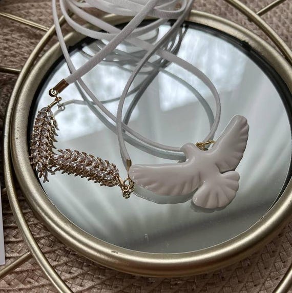Dove Jewelry/white Bird Set Jewelry/pendant Necklace/dove Pendant