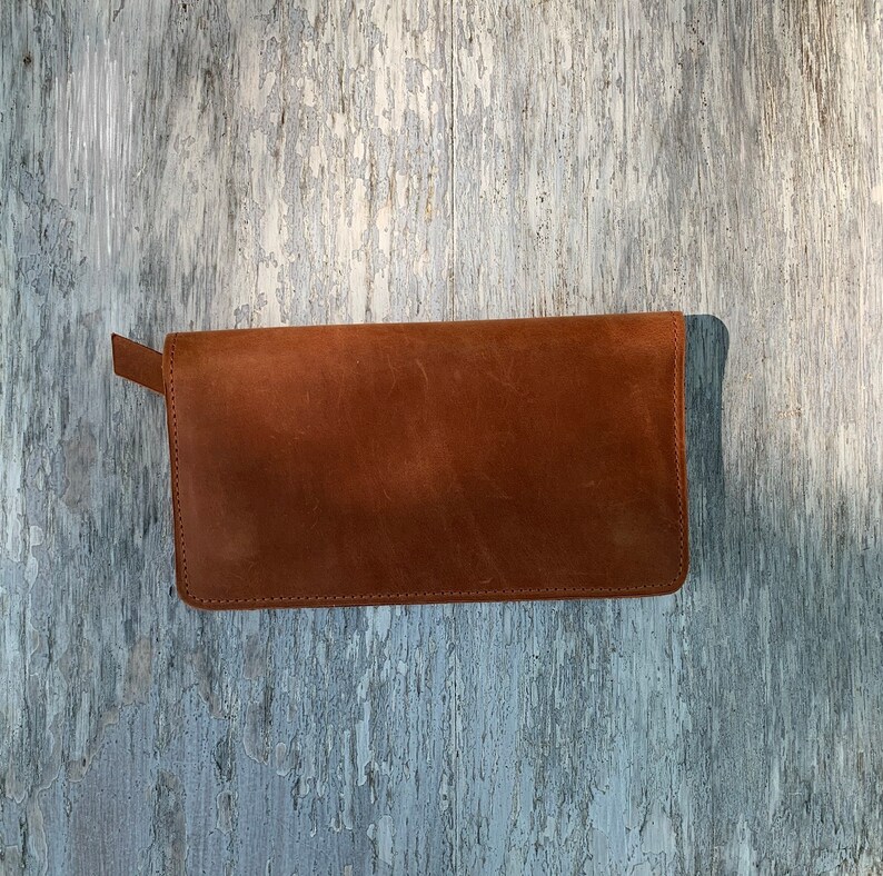 Leather Trucker Wallet Biker Wallet Long Card Slot Wallet Double Fold