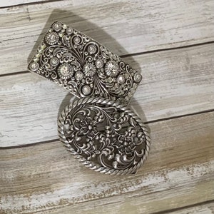 Two vintage style Silver Western Belt Buckles