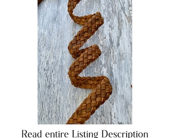 Handmade 6 Strand Flat Braided Leather Purse Strap: Artisan Crafted Western Crossbody Bag Handle