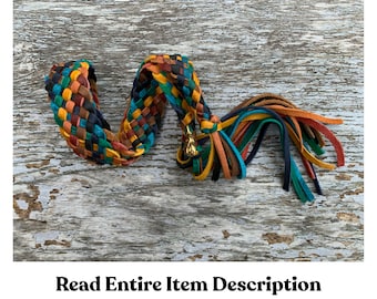 Rainbow Handmade 8 Strand Flat Braided Leather Purse strap