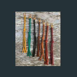 Braided Leather Bag Charm: Western Tassel Keychain