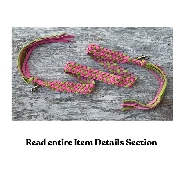 Bubblegum Pink Handmade 6 Strand Flat Braided Leather Purse strap