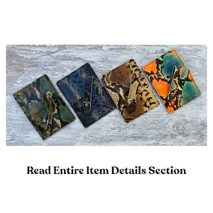 Cartera de cuero con dos bolsillos en relieve, tarjetero con motivo del Año Nuevo Lunar, tarjetero con estampado de serpiente, billetera minimalista, tarjetero de cuero, estuche de uso diario