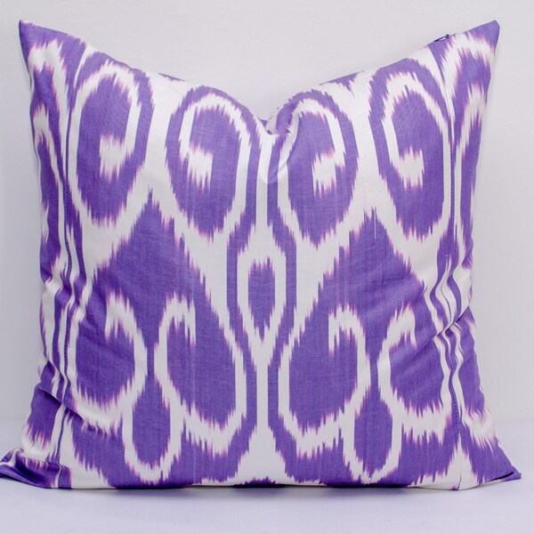 Purple - Pochampally Ikat Cushion Cover (16 x 16 in) 13