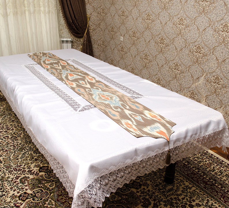Ikat Table Runner Cotton Interior Image 0