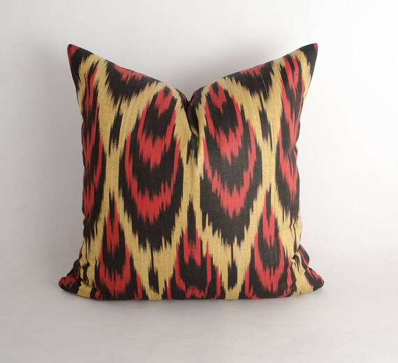 accent pillow handmade ikat bohemian pillow 15x15 blue red ikat pillow cover blue red pillows ikat decorative pillow ikat throw pillow ikat