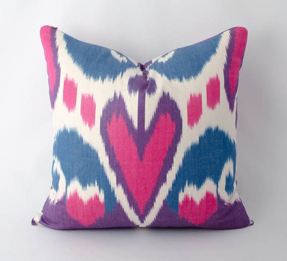 Pink ikat pillow cover Decorative Pink Ikat Pillow Cover