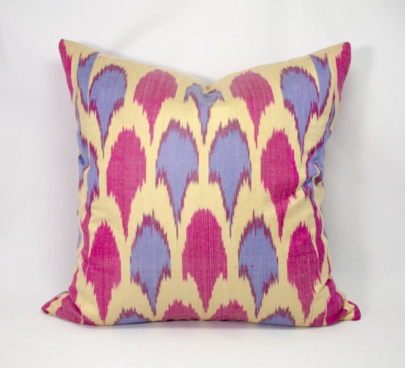 accent pillow handmade ikat bohemian pillow 15x15 blue red ikat pillow cover blue red pillows ikat decorative pillow ikat throw pillow ikat