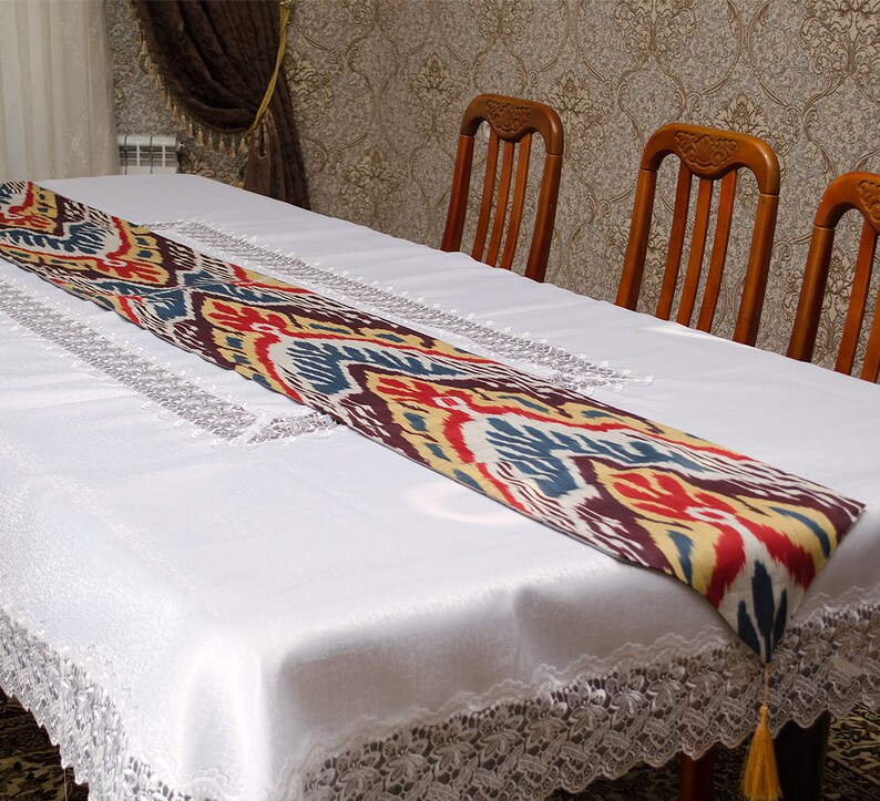 Ikat Table Runner Cotton