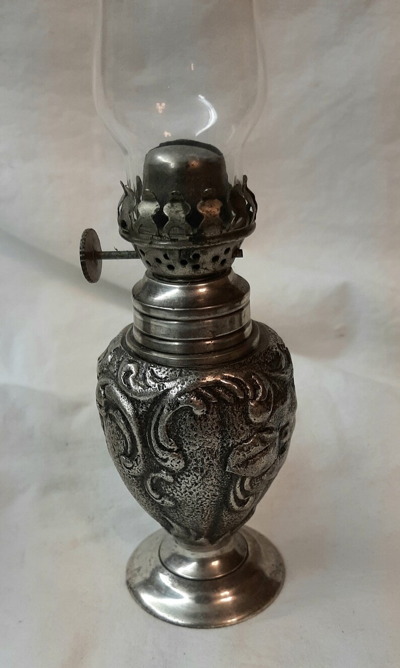 Vintage Restoration Hardware Pair Miniature Metal Oil Lamps Etsy