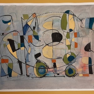 Abstract Art Painting MCM Style Original Keith Redman Mid Century Style