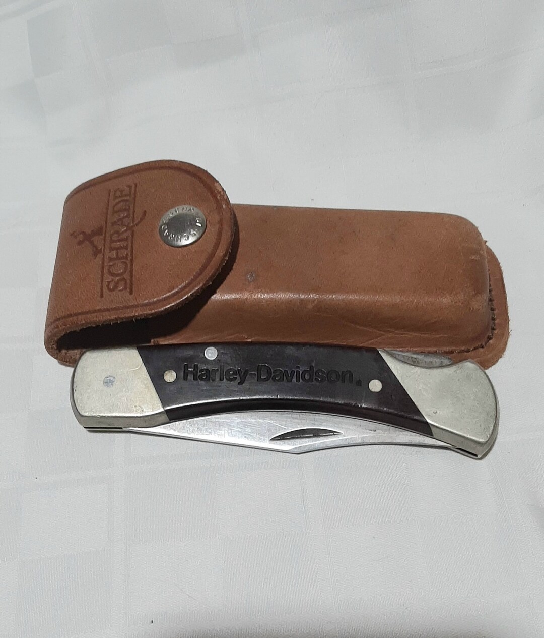 Vintage Harley Davidson Schrade Knife Uncle Henry LB7 Lockback Knife