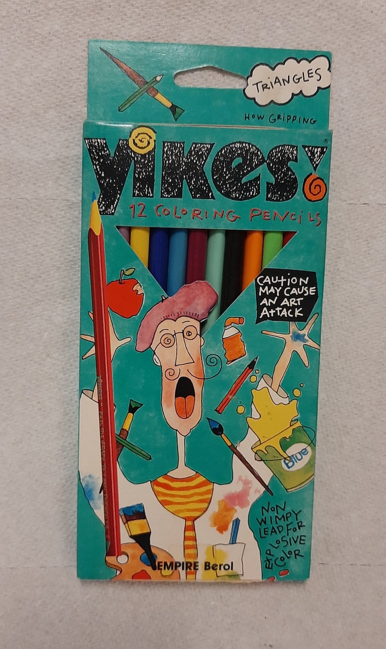 Vintage Yikes 12 Pencils Unused Great Graphics Etsy