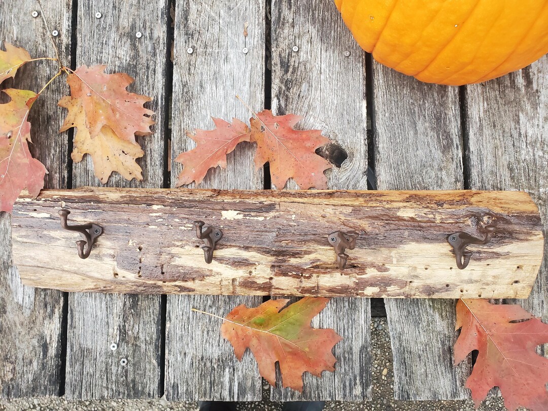 Log Coat Racks Rustic Black Locust Log Coat Rack, 28.5
