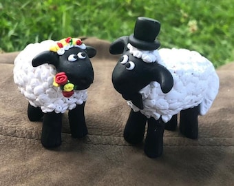 Décorations de gâteau de mariage mouton personnalisées faites à la main