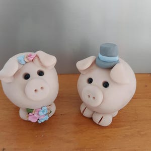 Personalisierte Schweine Hochzeitstorte Topper