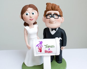 Personalised Disney or Pixar styled cartoony wedding cake toppers