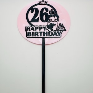 Personalized Betty Boop Happy Birthday Cake Topper | Your Number/Age – Custom Party Decoration