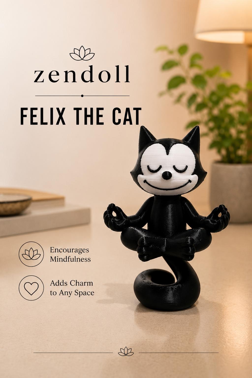 Felix the Cat | Zen-dolls | Floating Meditation Figurine - Etsy