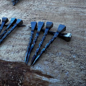Hand-Forged Cowboy Toothpicks – Twisted Horseshoe Nail Picks