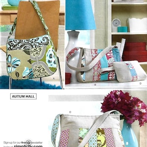 Simplicity Pattern #2617 for hand bags, tissue holder, makeup bag and key ring. Brand new and uncut.  Paper pattern.