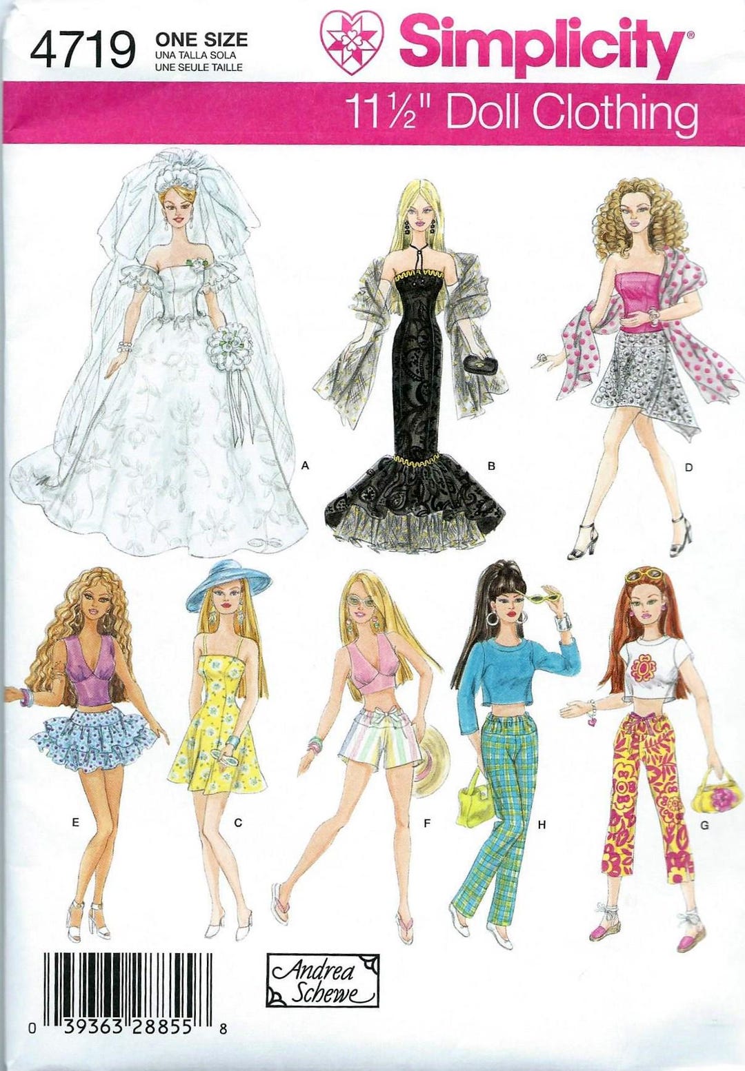 BARBIE DOLL Clothes Pattern by Simplicity #4719. Paper Pattern. New and ...