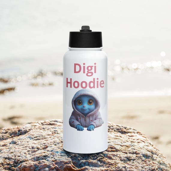 Stainless steel water bottle with a straw lid