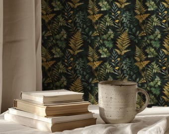 Blad aquarel behang, vintage peel and stick behang, botanisch patroon muur decor, zelfklevende muurschildering