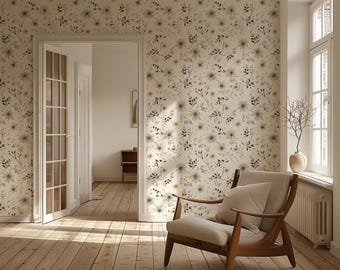 Blad aquarel behang, vintage peel and stick behang, botanisch patroon muur decor, zelfklevende muurschildering