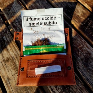 Personalized Handmade Leather Tobacco Pouch - Custom Tobacco Case, Gift for Him, Tobacco Organizer, Personalized Tobacco Holder