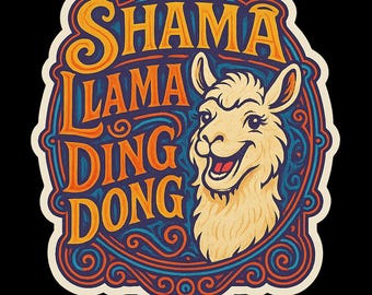 Goose Band - Shama Lama Ding Dong (Llama) - Vinyl Sticker Slap