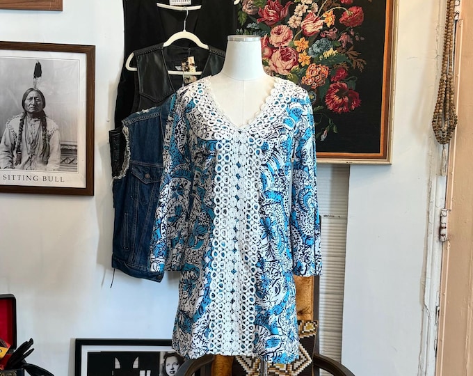 vintage lilly pulitzer blue butterfly print dress