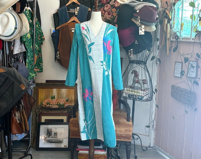 vintage 80's floral spring dress // midi floral dress