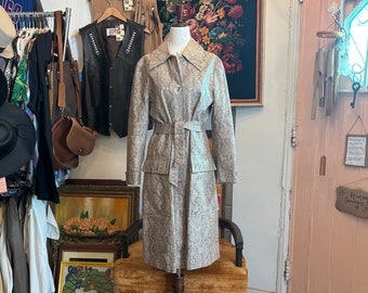 vintage 60's faux snakeskin coat / raincoat (france)