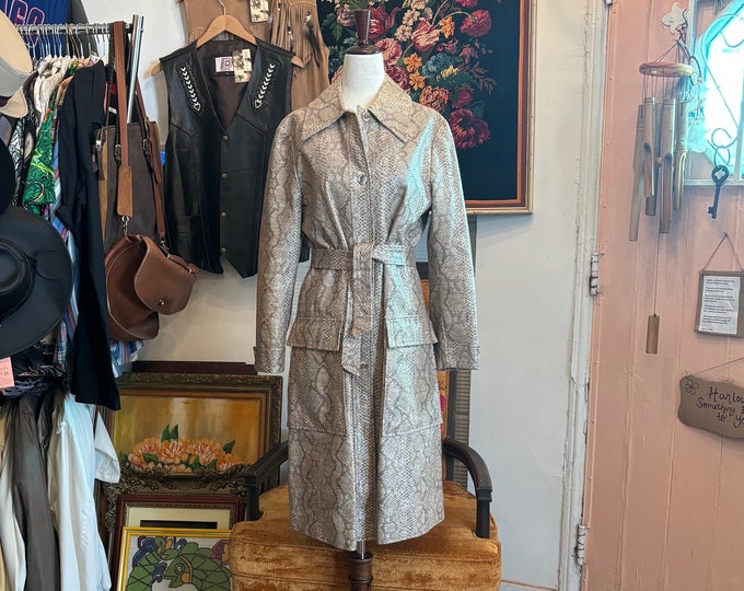 vintage 60's faux snakeskin coat / raincoat (france)