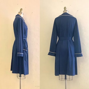vintage 80's navy tassel robe // dressing gown image 5