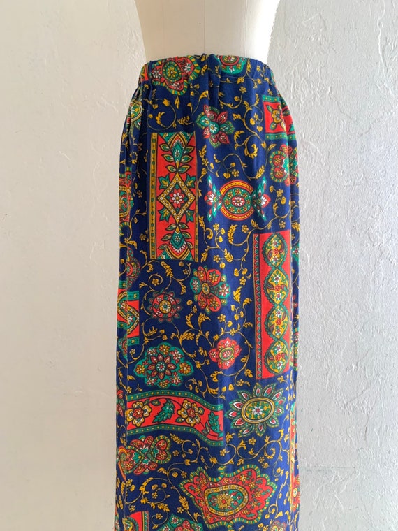 vintage 60's floral hippie maxi skirt - image 5