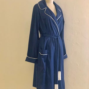 vintage 80's navy tassel robe // dressing gown image 2