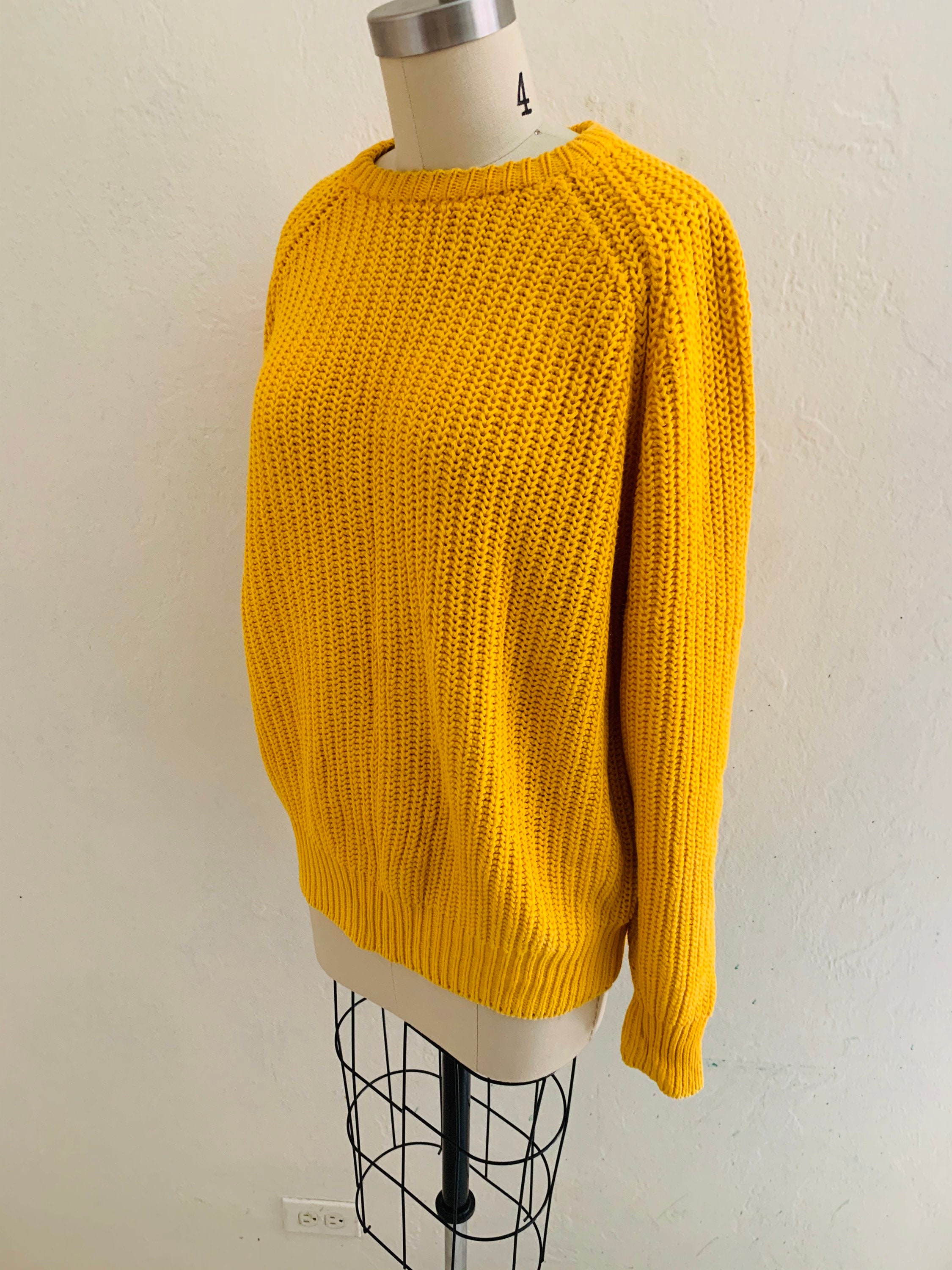 vintage 80's gap yellow knit sweater