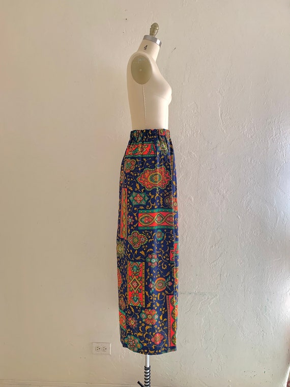 vintage 60's floral hippie maxi skirt - image 4