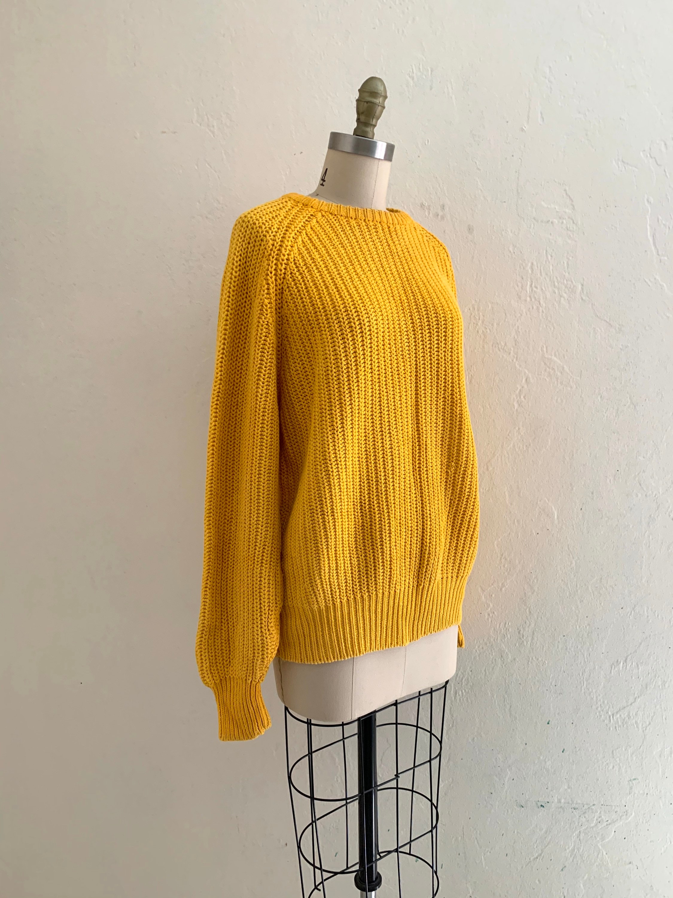 vintage 80's gap yellow knit sweater