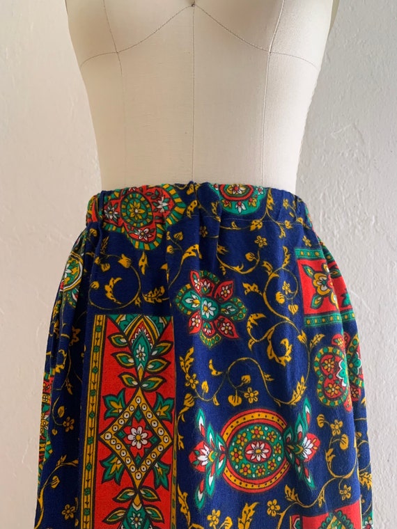 vintage 60's floral hippie maxi skirt - image 3