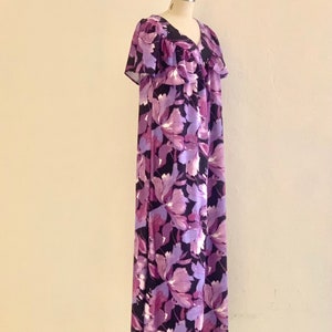 vintage 70's purple floral maxi boho dress image 3