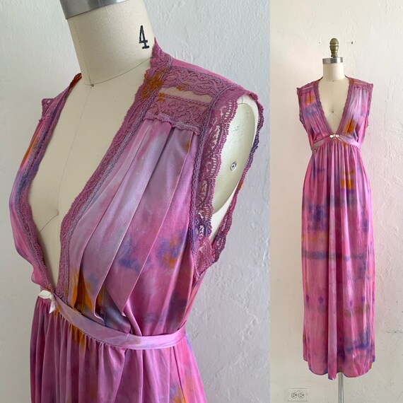 vintage purple tie dye slip dress // tie dye cover