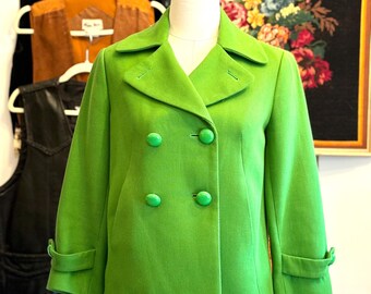 vintage green peacoat cropped jacket