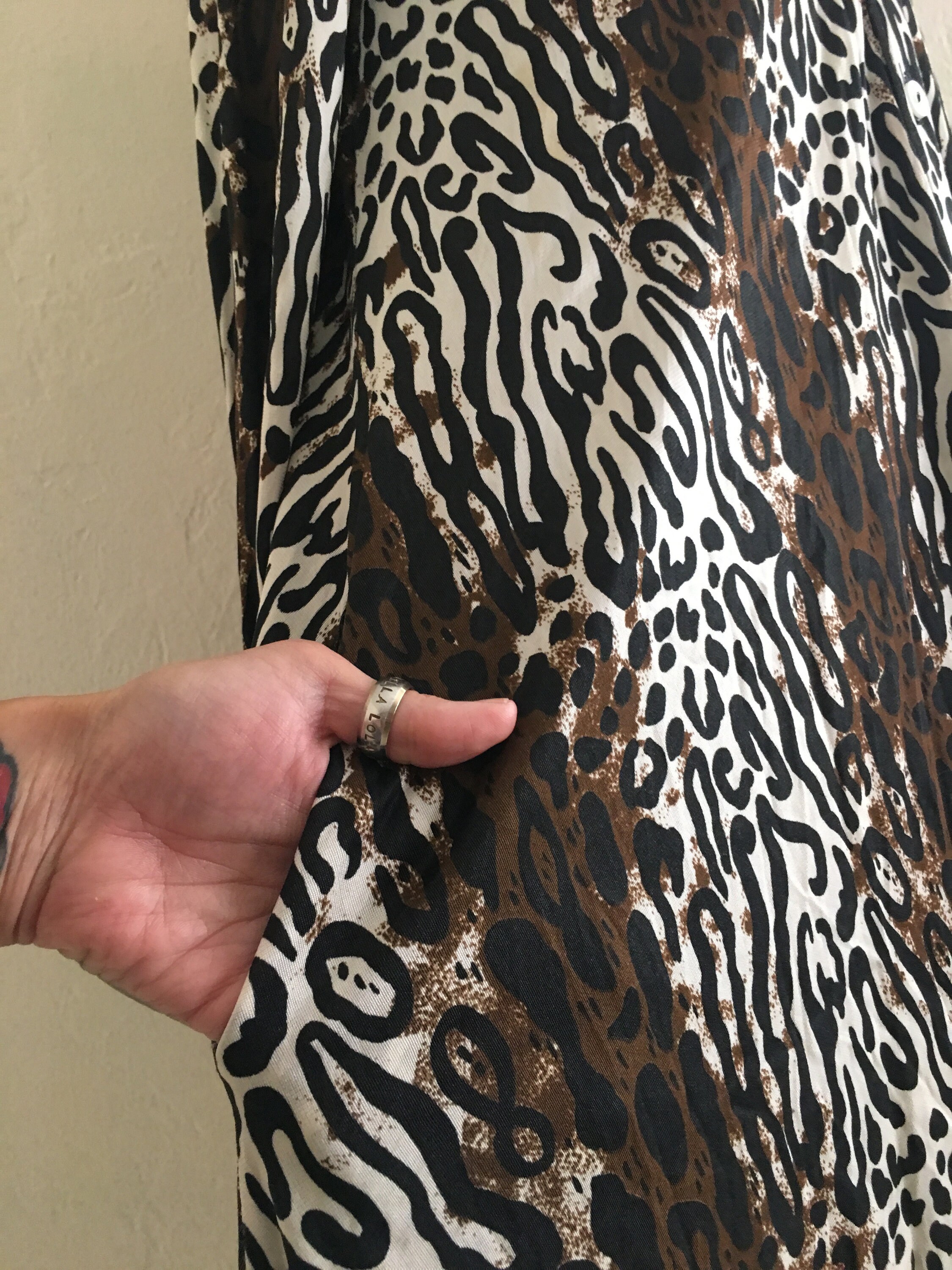 reserved vintage 70's animal print shirt dress // animal print tent dress