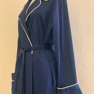 vintage 80's navy tassel robe // dressing gown image 7