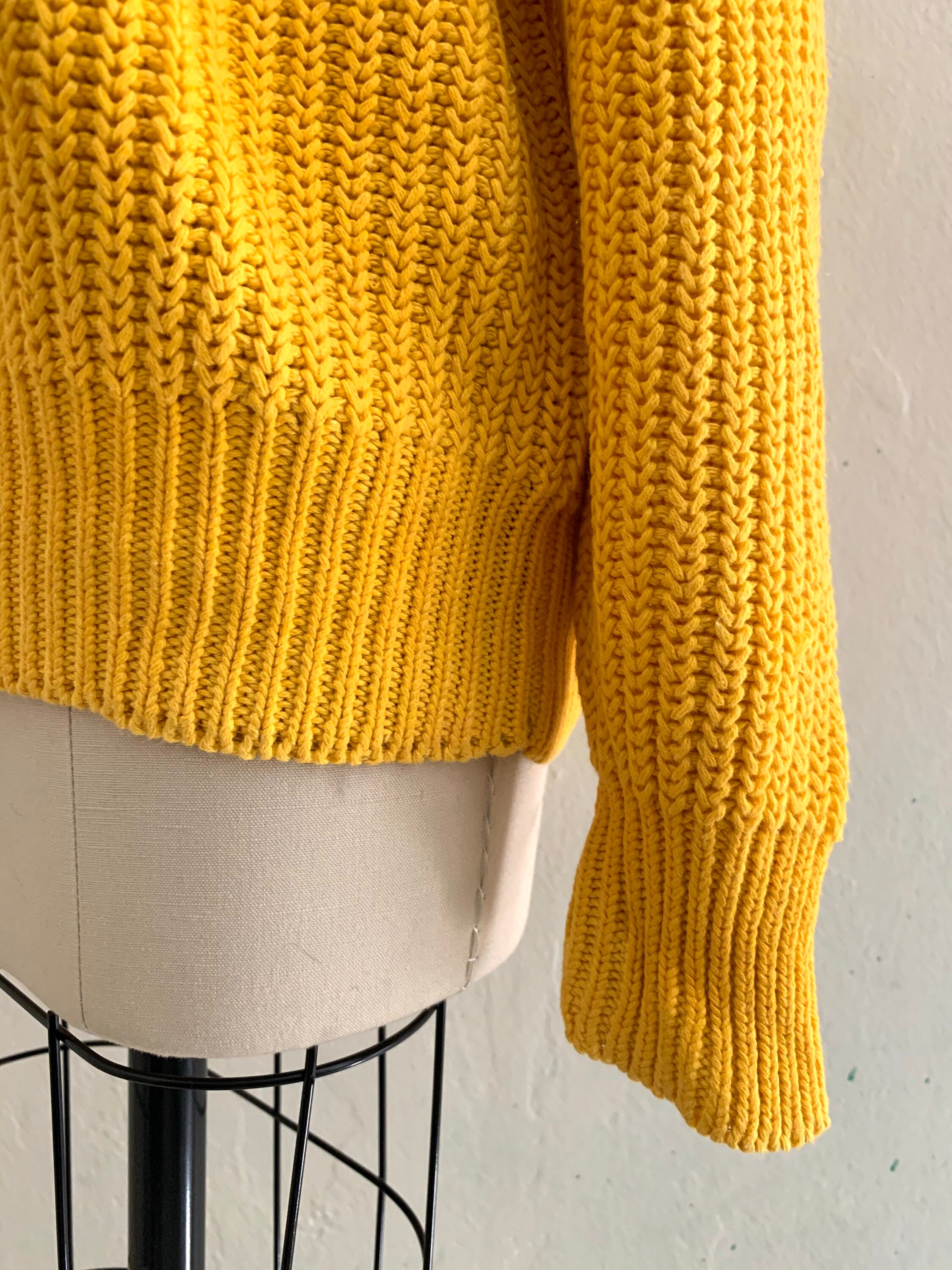 vintage 80's gap yellow knit sweater