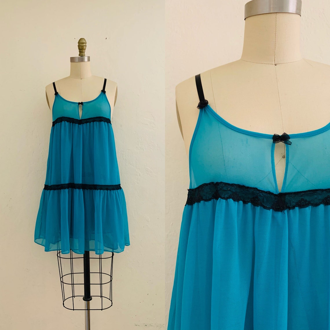 Vintage betsey johnson blue babydoll nightie dress | Etsy